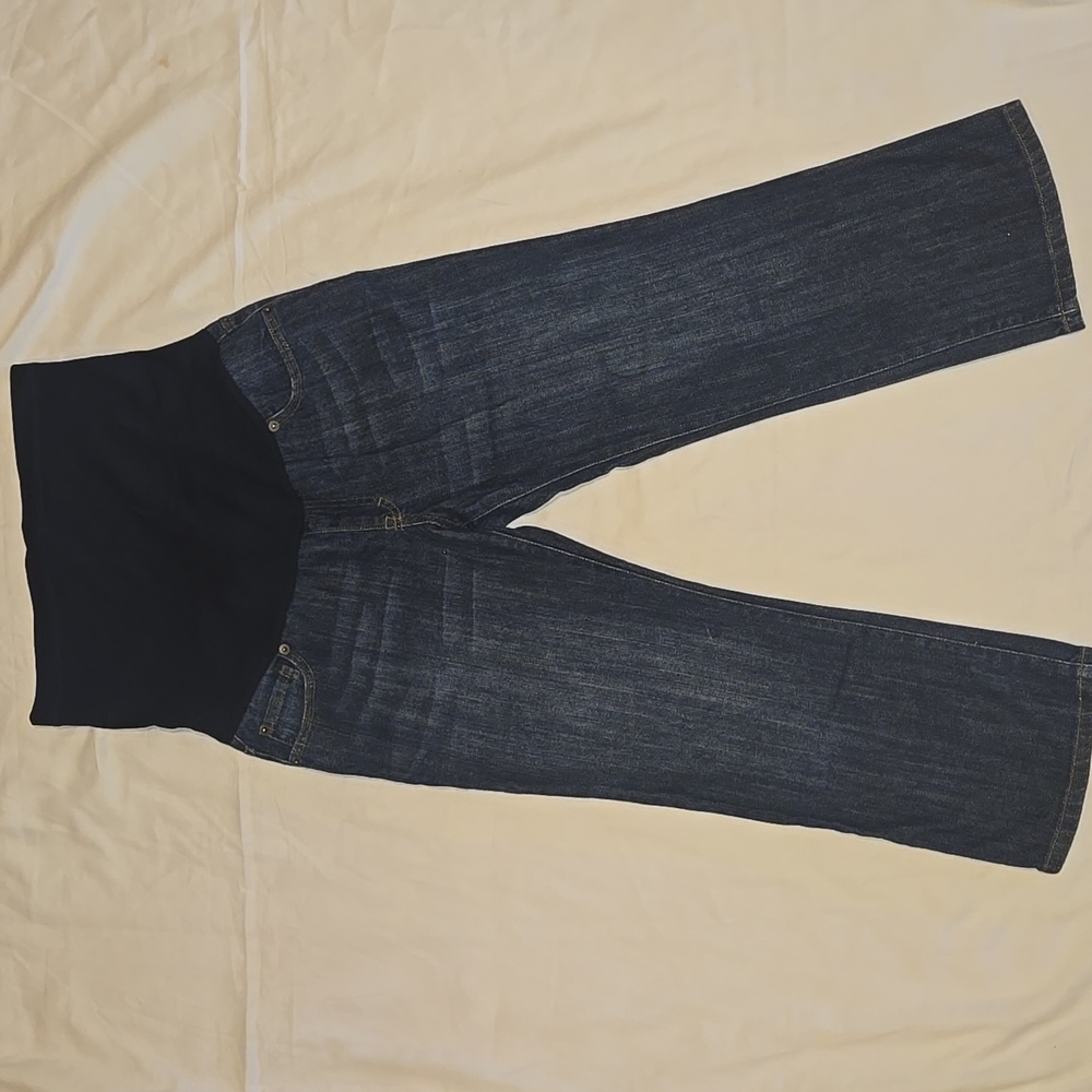 Liz Lange Maternity Dark Blue Capri Jeans